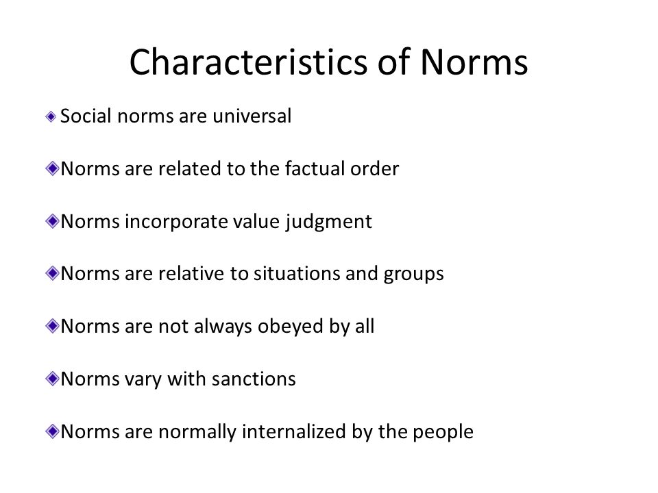 characteristics of norms