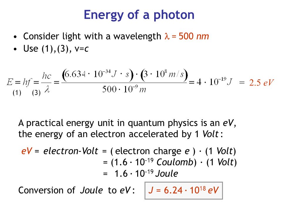 Calculating particle properties of a wave Ch. 12 A light wave consists of  particles (photons): The energy E of the particle is calculated from the  frequency. - ppt download