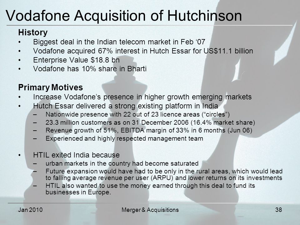 project on merger and acquisition of vodafone and hutch