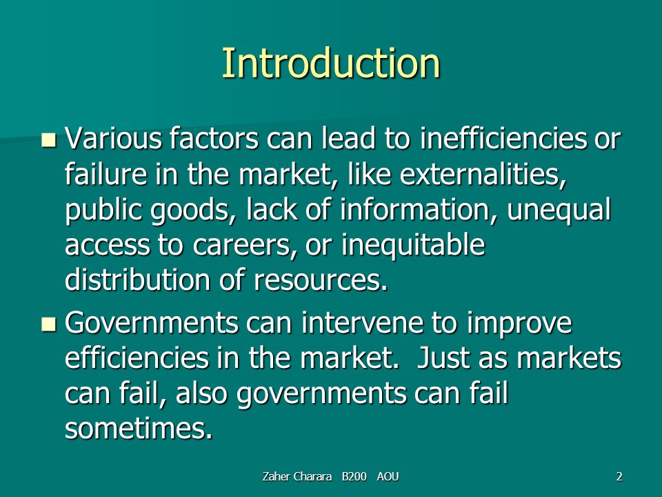 factors that lead to market failure