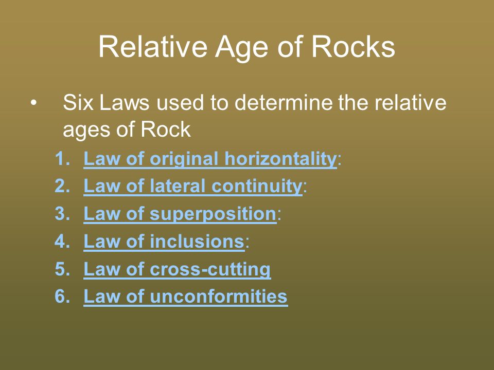relative age dating rocks