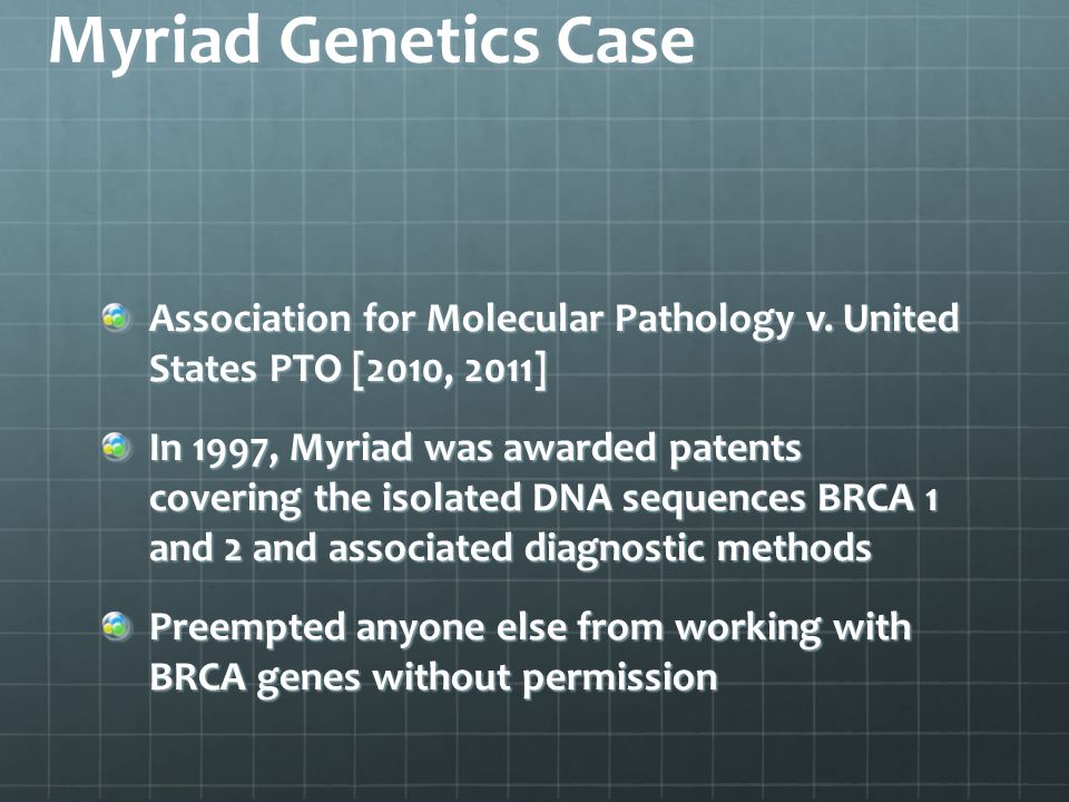 Myriad Genetics Case Association for Molecular Pathology v.