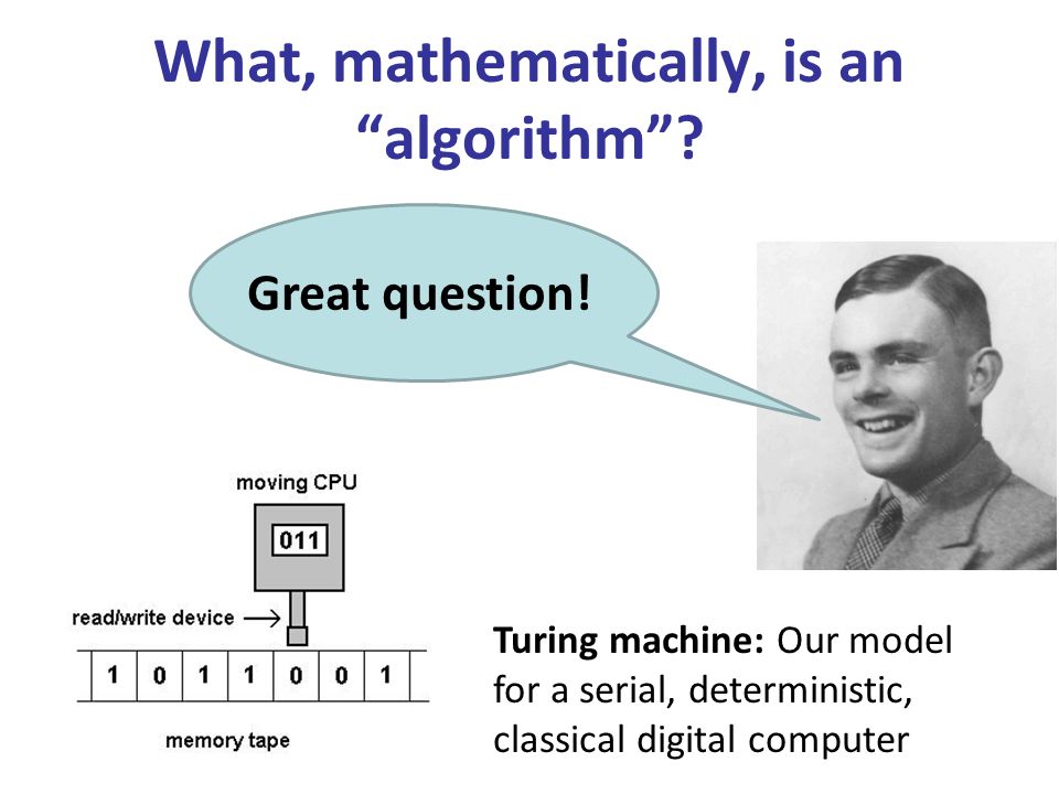 What, mathematically, is an algorithm . Great question.
