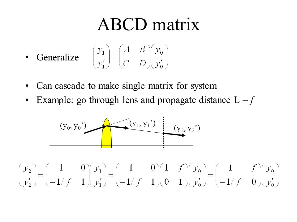 Ray Tracing And Abcd Matrix Optics Eugene Hecht Chpt Ppt Download