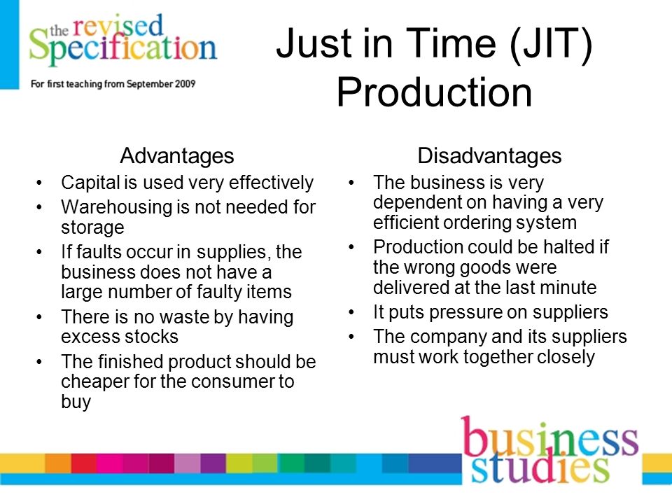 Methods of Production GCSE of Production Job Batch Flow Just in Time (JIT) - download