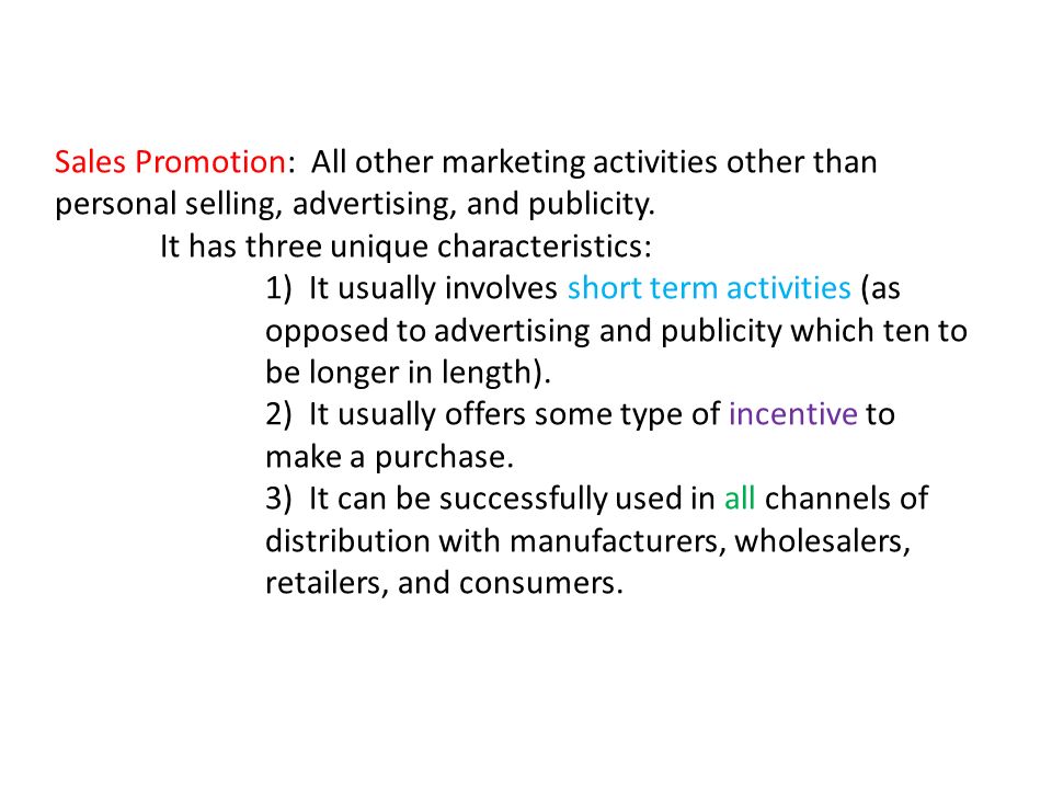 sales promotion characteristics