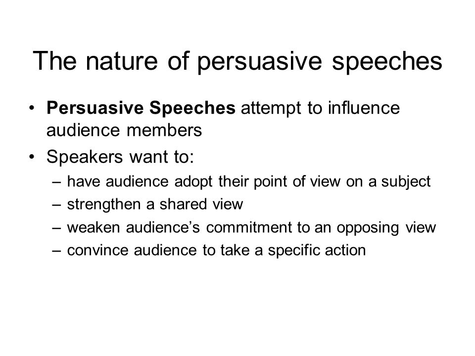 persuasive speeches deal with