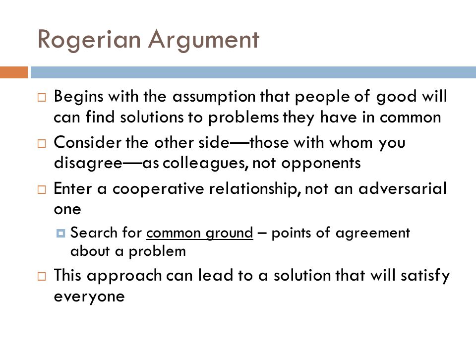 good topics for a rogerian argument paper