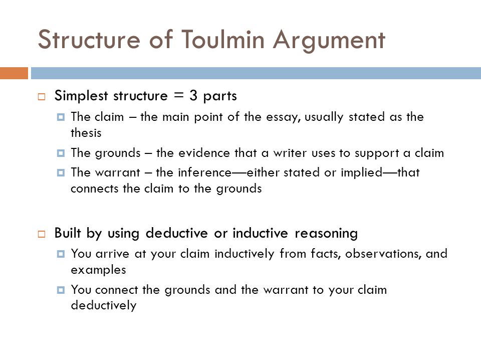 Argument definition. The structure of argumentation. Toulmin model of argument. Argument essay structure. Argument example.