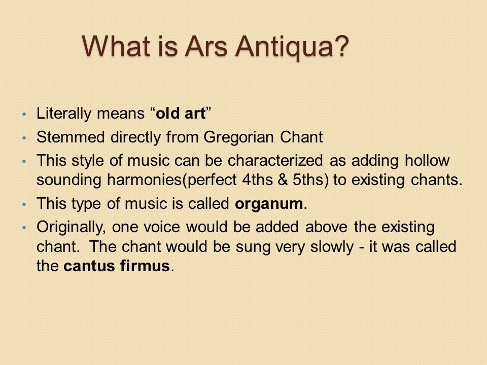 Sacred Music Of The Middle Ages From Gregorian Chant To Ars Nova What Is Ars Antiqua