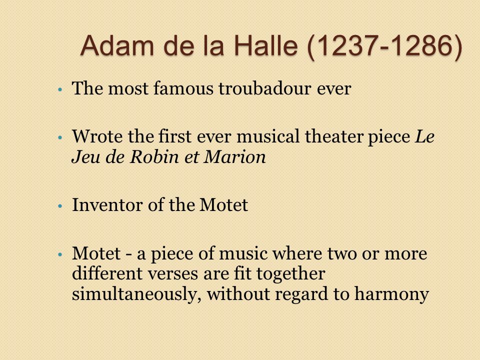 adam de la halle was a famous