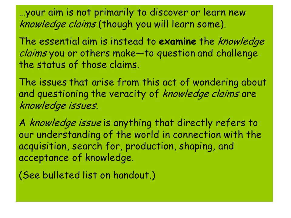 Knowledge Issues What are they and how do we find them? - ppt download