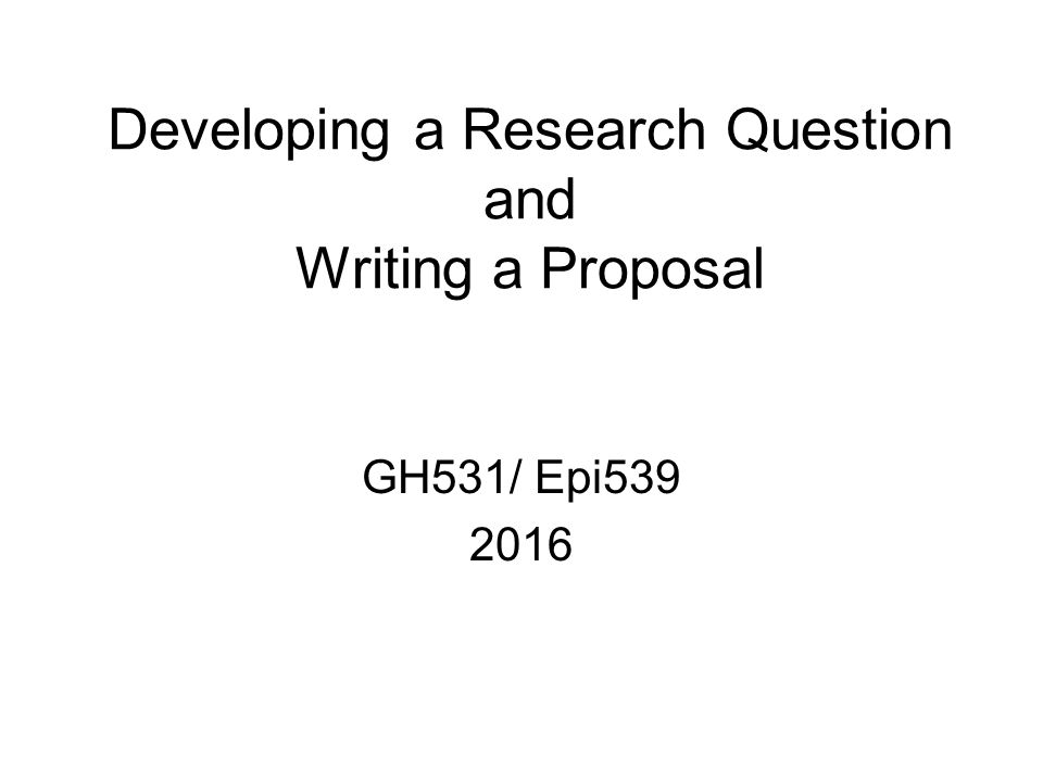 writing a research question