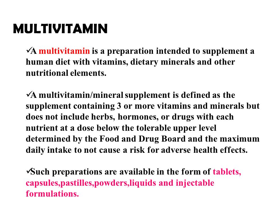 MULTIVITAMIN PRODUCTS Department of Pharmaceutics Hindu College of  Pharmacy. - ppt download