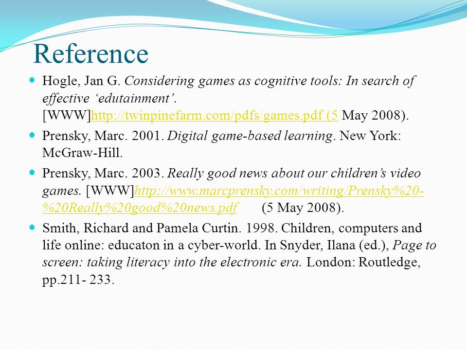 PDF) Digital games and learning