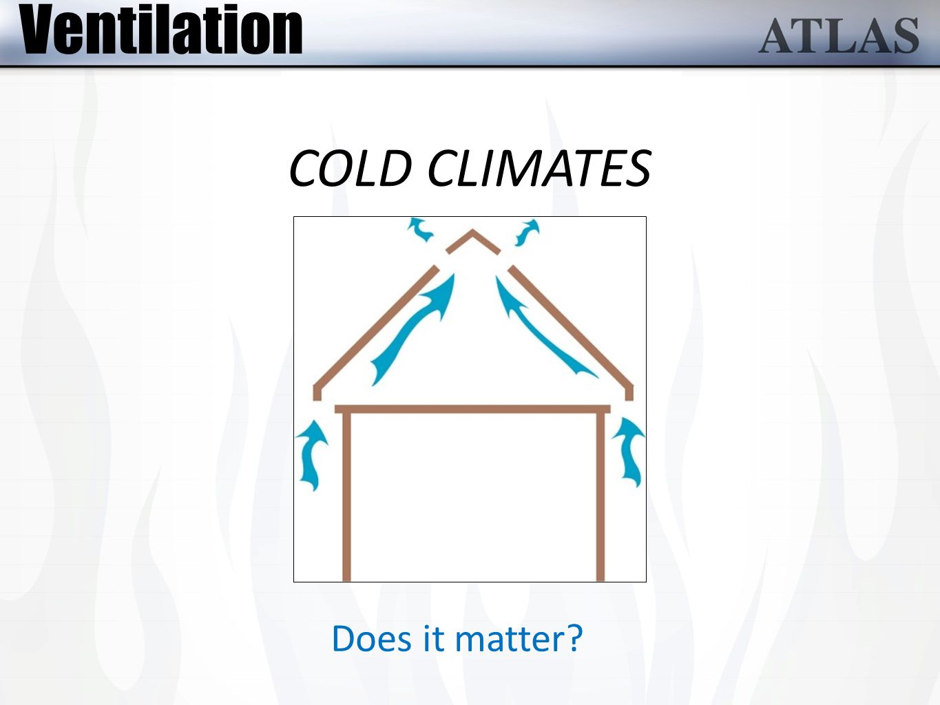 COLD CLIMATES Does it matter Ventilation