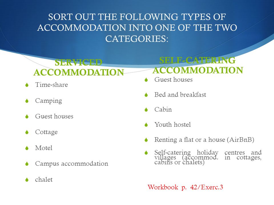 types of accommodation