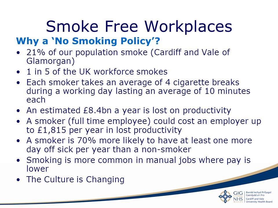 The 'impossible dream' Implementing a No Smoking Policy on hospital grounds  - Why preventing smoking in the workplace requires more than just policy  Trina. - ppt download