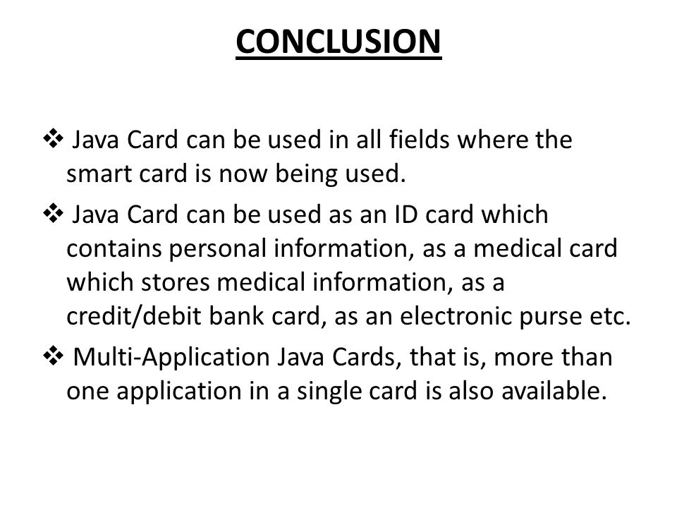 conclusion of smart card