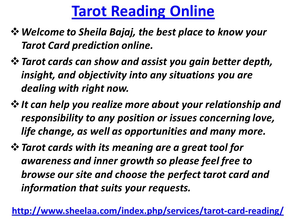 Tarot Reading Online  Welcome to Sheila Bajaj, the best place to know your Tarot Card prediction online.