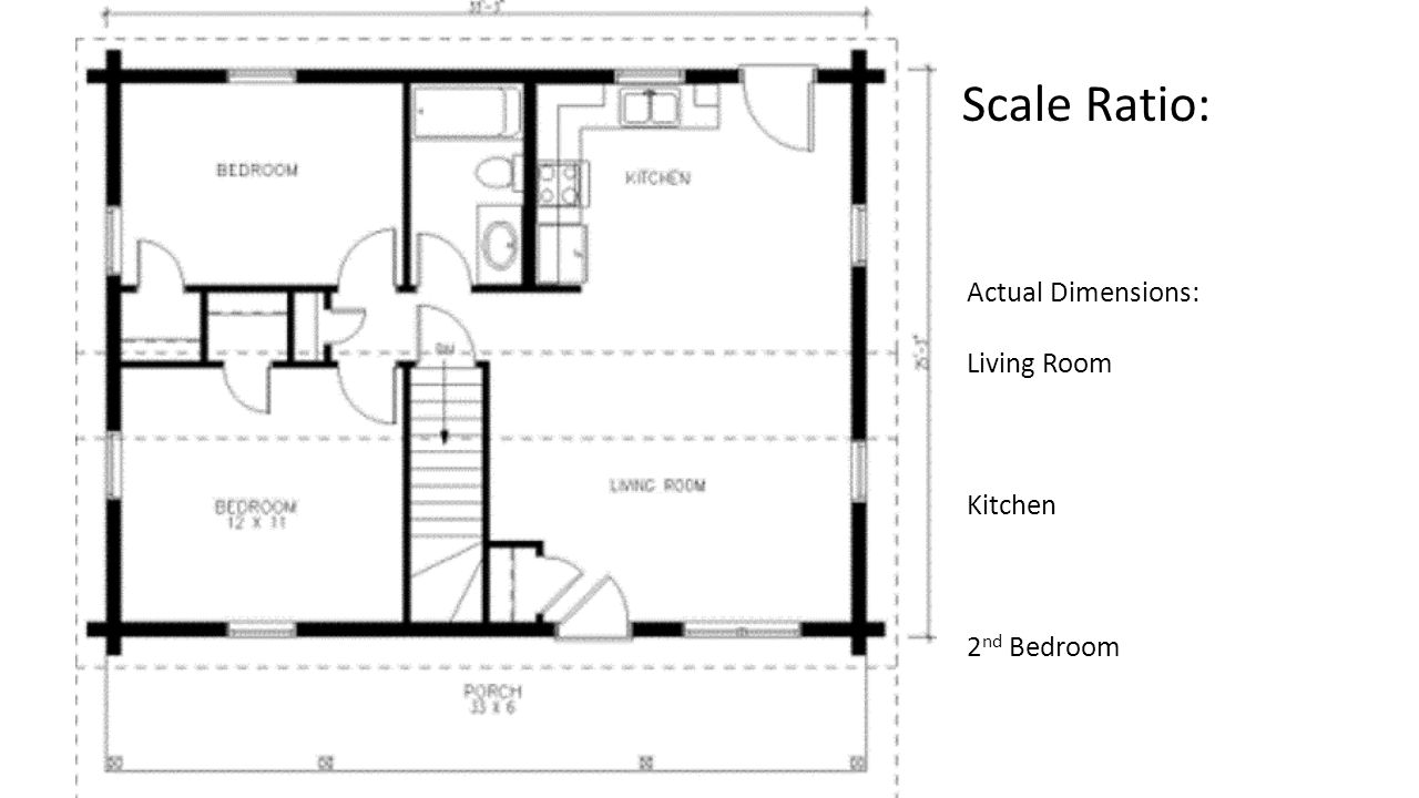 Scale Ratio: Actual Dimensions: Living Room Kitchen 2 nd Bedroom