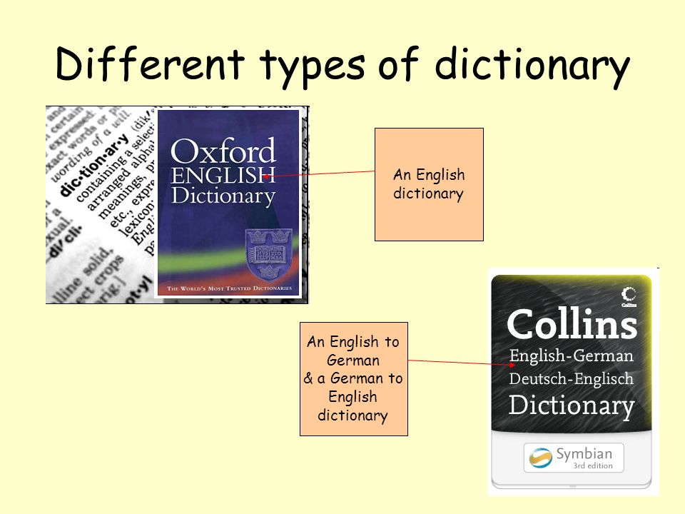 What are the three types of dictionary?