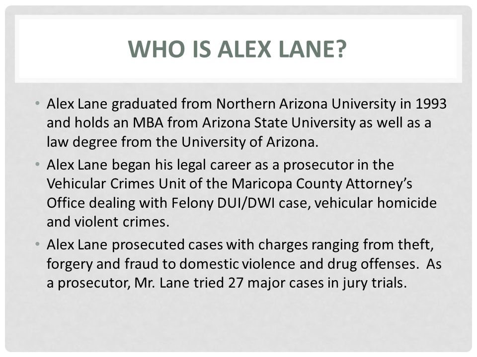 WHO IS ALEX LANE.