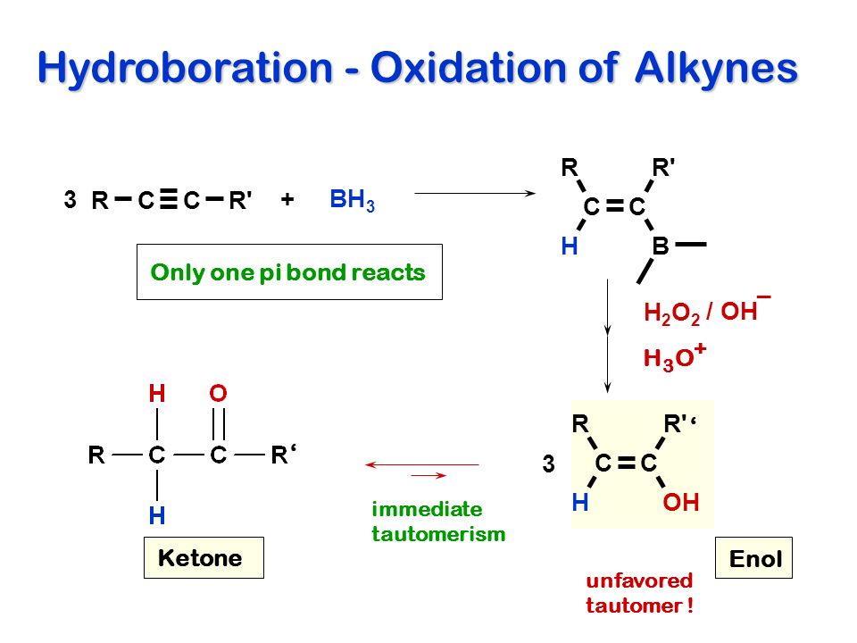 Hydroboration - Oxidation of Alkynes unfavored tautomer.