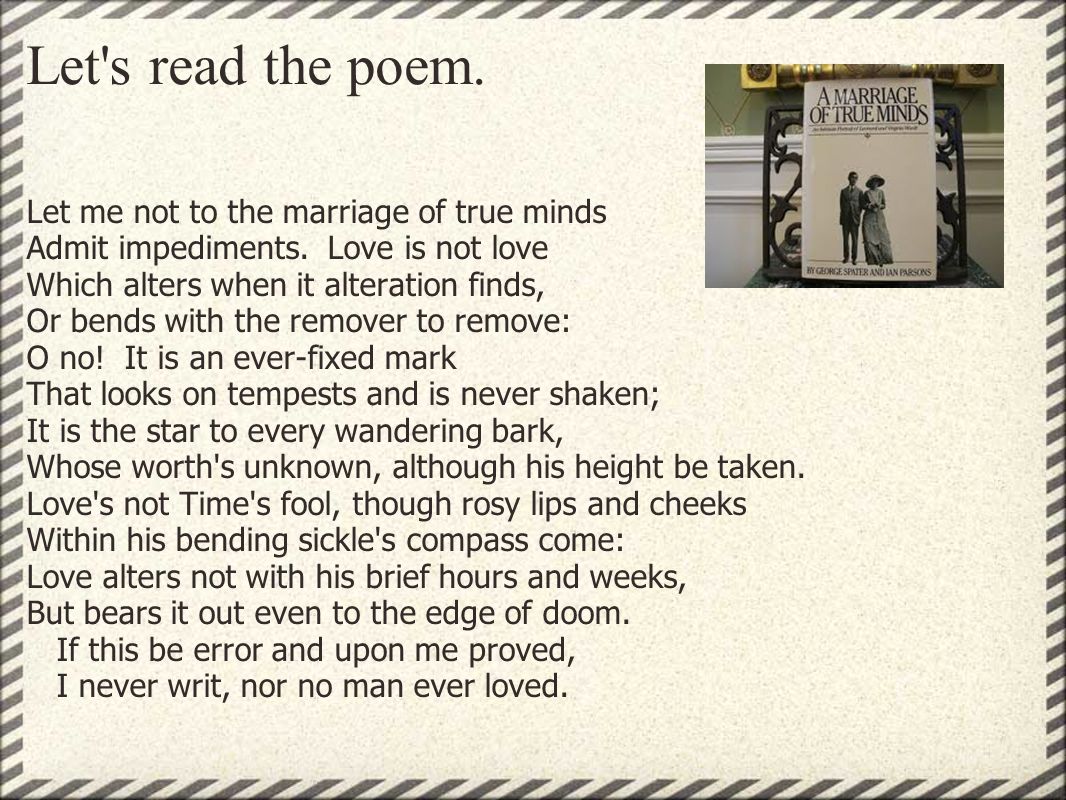 sonnet 116 let me not to the marriage analysis