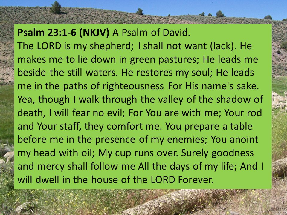 The Lord Is My Shepherd Psalm 23 Verses 1 Through Ppt Download