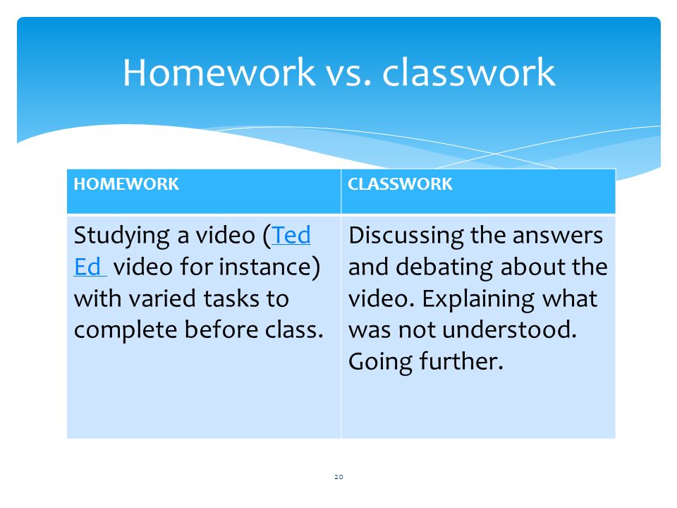20 Homework vs.