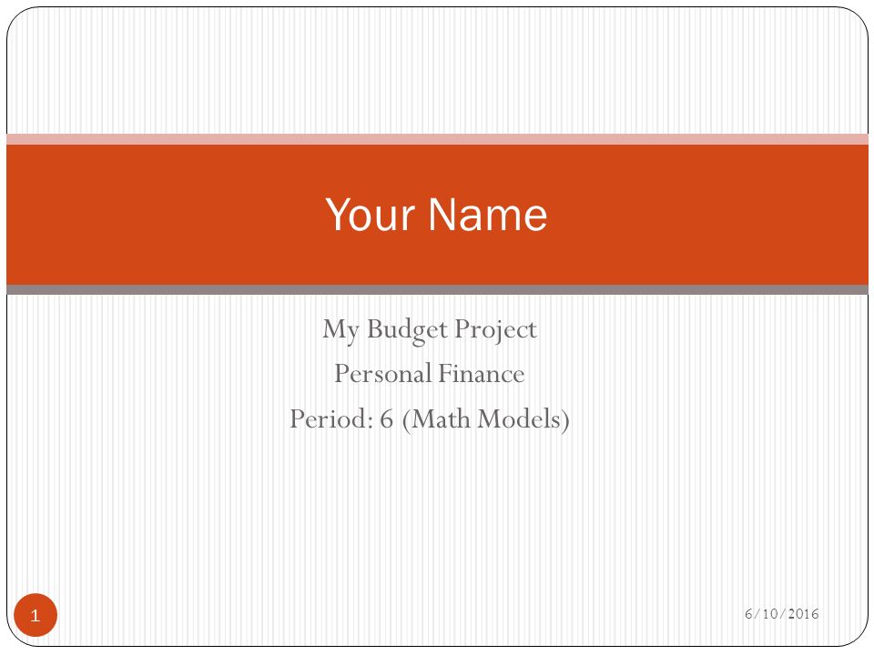 my budget project personal finance period 6 math models my personal budget