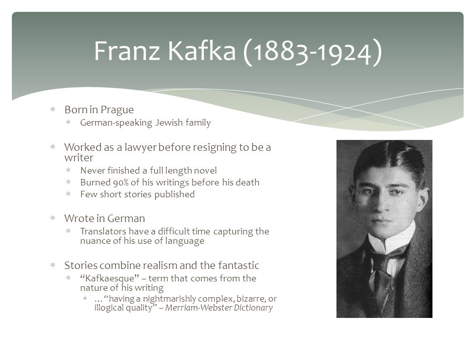 The Metamorphosis by Franz Kafka ENG 273: World Literature. - ppt download