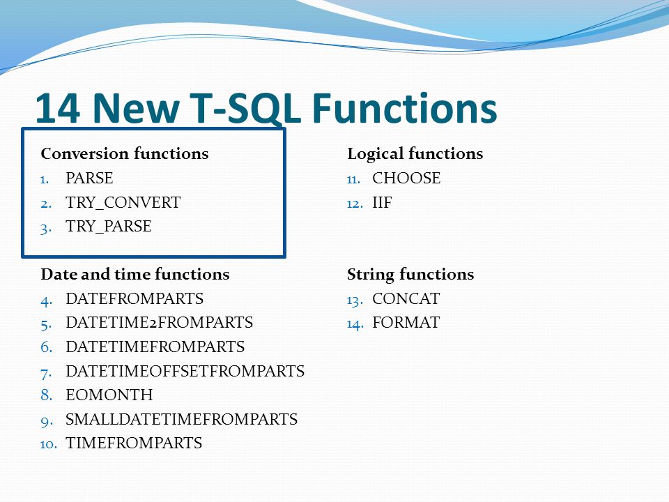 14 new t sql functions by sam nasr mcad mcts mvp nasr information