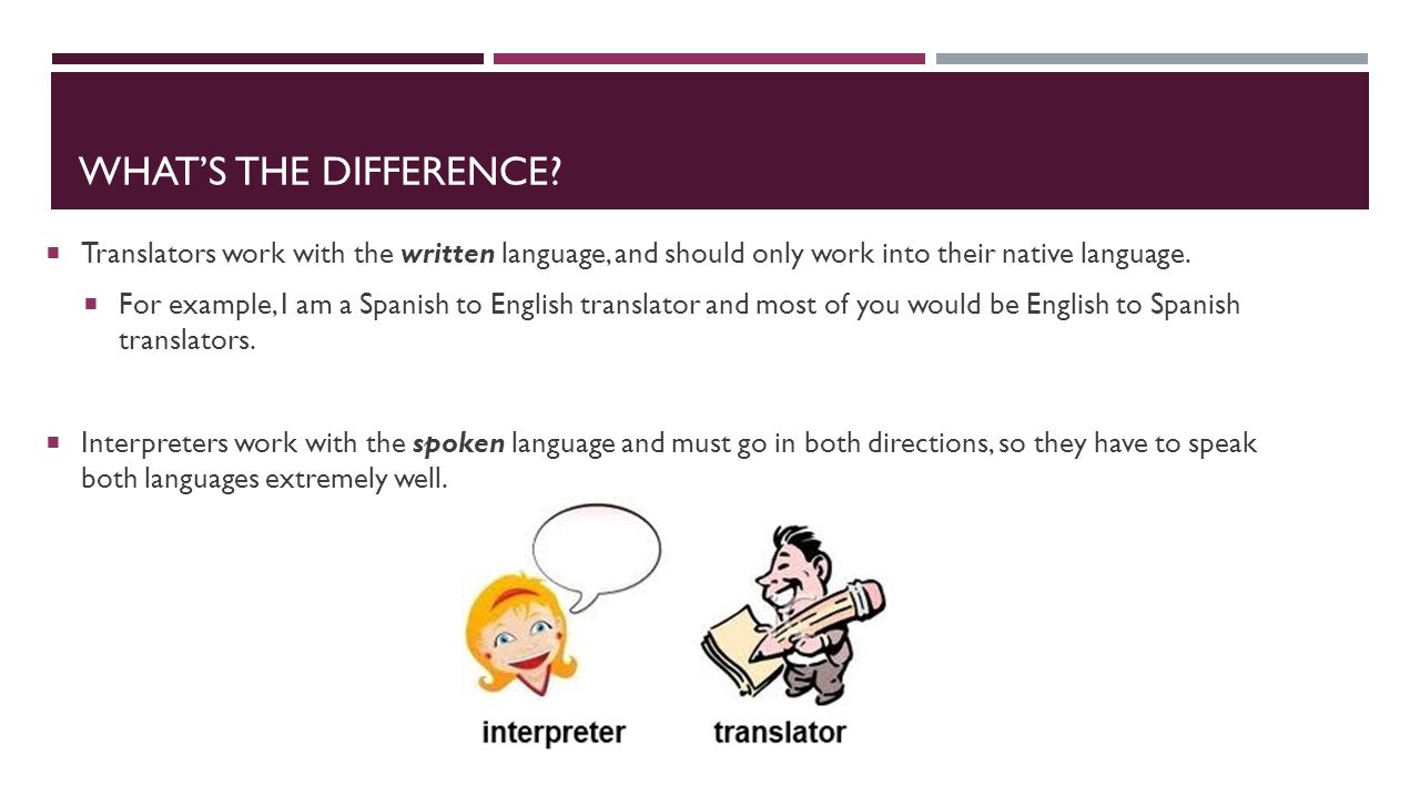 What's the difference between a translator and an interpreter?