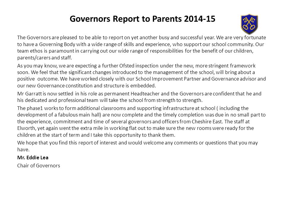 Elworth CE Primary School Governors End of Year Report ppt download