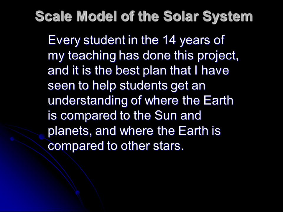 Scale Model Of The Solar System This Assignment Is The Most