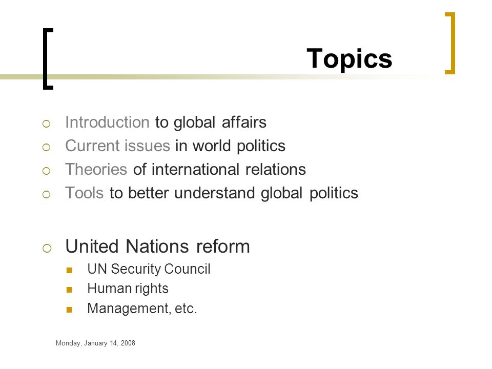 international politics topics
