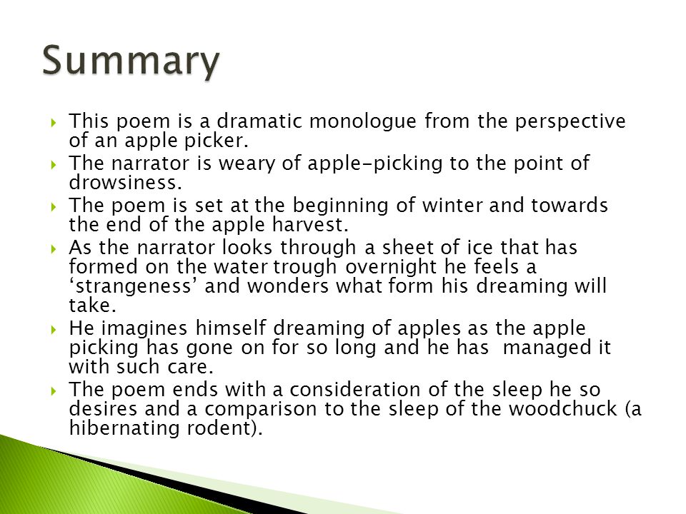 Consider The Symbolism Of Apples Both In Every Day Life And In This Poem Is A Dramatic Monologue From The Perspective Of An Apple Picker