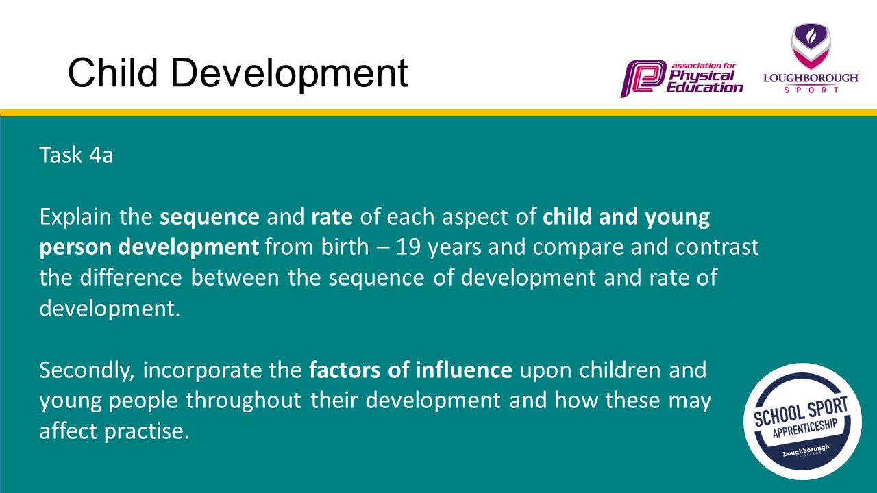 sequence and rate of development
