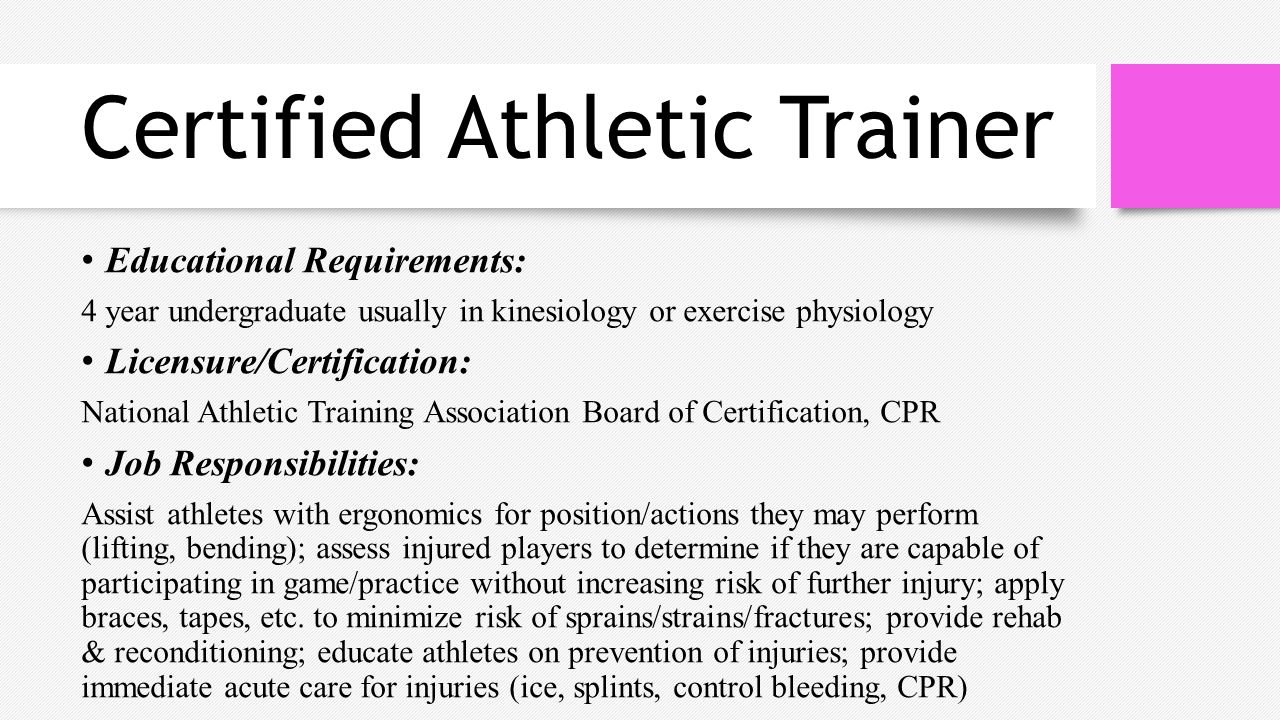 sports medicine 5 56 ppt download athletic trainers job description