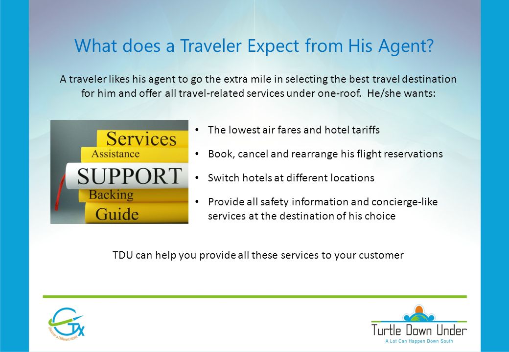 What does a Traveler Expect from His Agent.