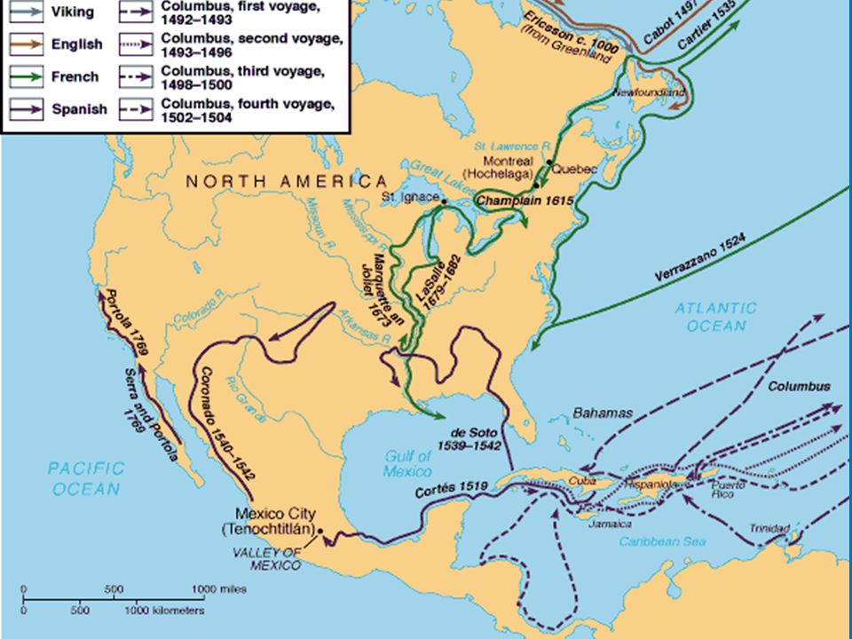 Colonial America. Early Attempts Vikings reach Canada – 1000AD Spanish ...