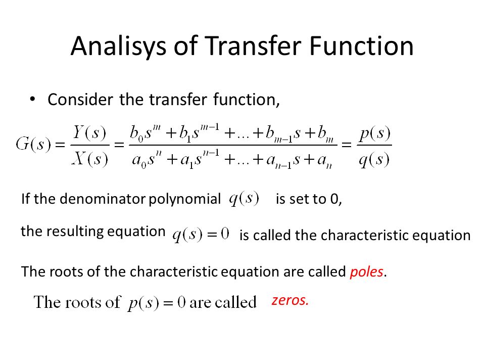 Modern Control System Ekt 308 Transfer Function Poles And Zeros Ppt Download