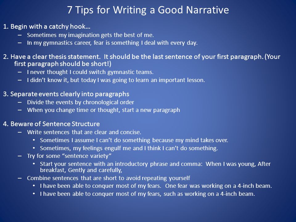 how to write a perfect narrative essay