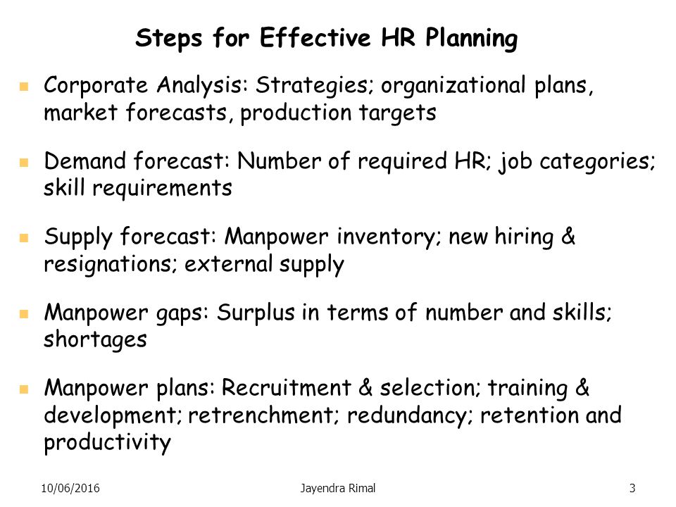effective human resource planning