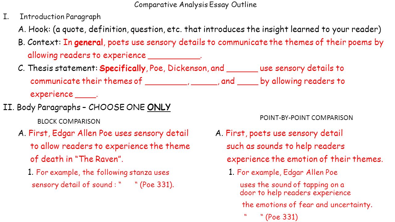comparative analysis essay example