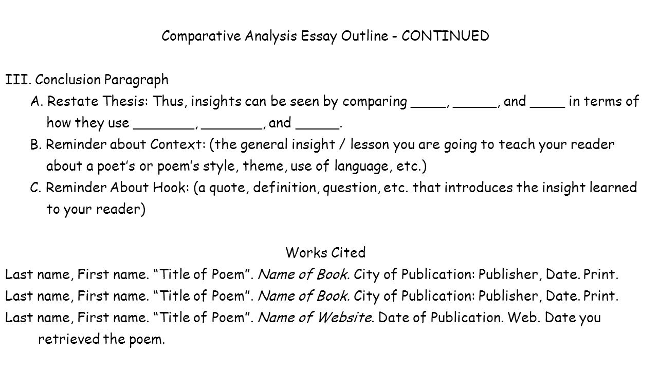 comparative analysis outline