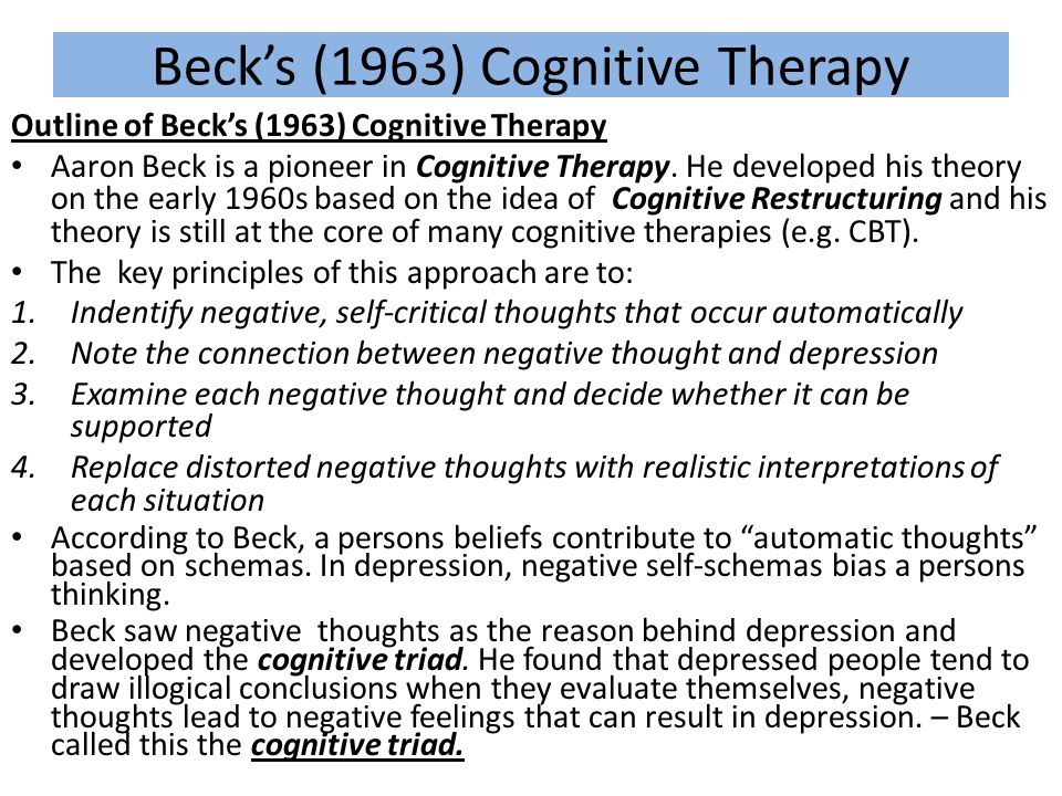 aaron beck cognitive theory of depression