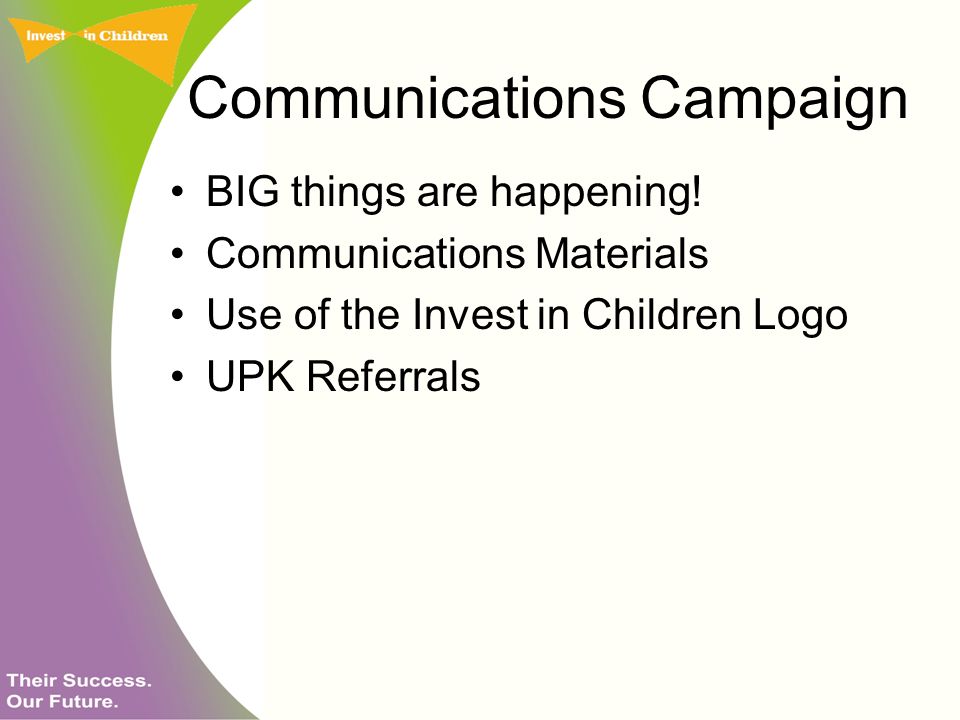 Communications Campaign BIG things are happening.